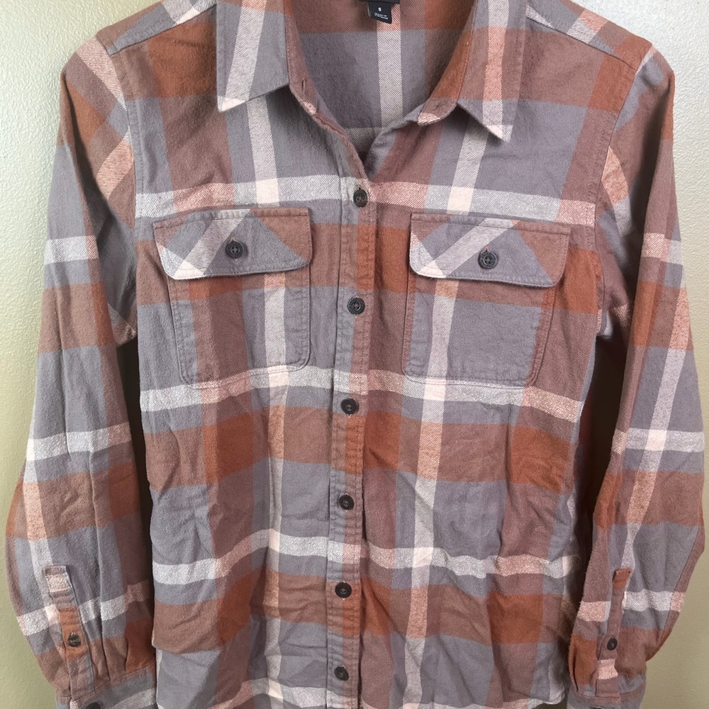 Patagonia Organic Cotton Plaid Flannel Button Up Women's Small - Picture 2 of 11